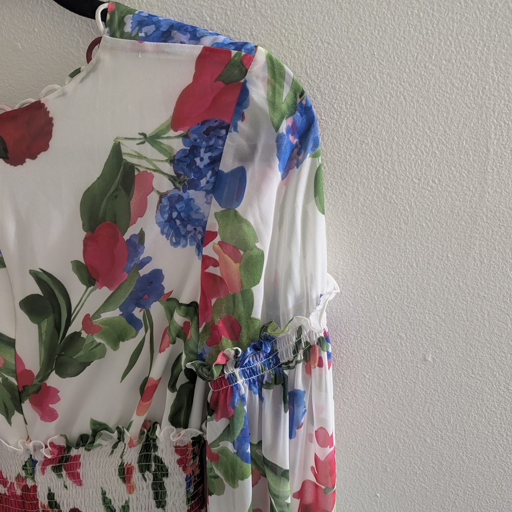 Marciano Multicolor Floral Long Sleeve Dress - Picture 11 of 15